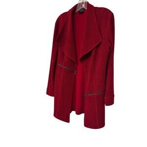 Eva Varro RUBY Barcelona Zipper Open front Woven Duster Sweater Jacket SZ L